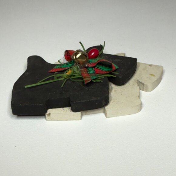Handmade Rustic Wooden Scottie Dog Christmas Holiday Ornament - Picture 6 of 6